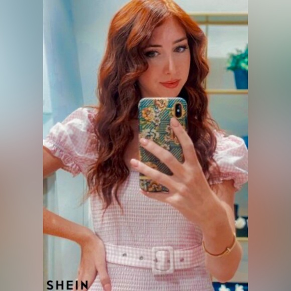 ***SOLD*** 💅🏼💗 Pink Gingham Puff Sleeve Mini Dress 💗💅🏼 Size Small (8) EUC - Picture 10 of 14